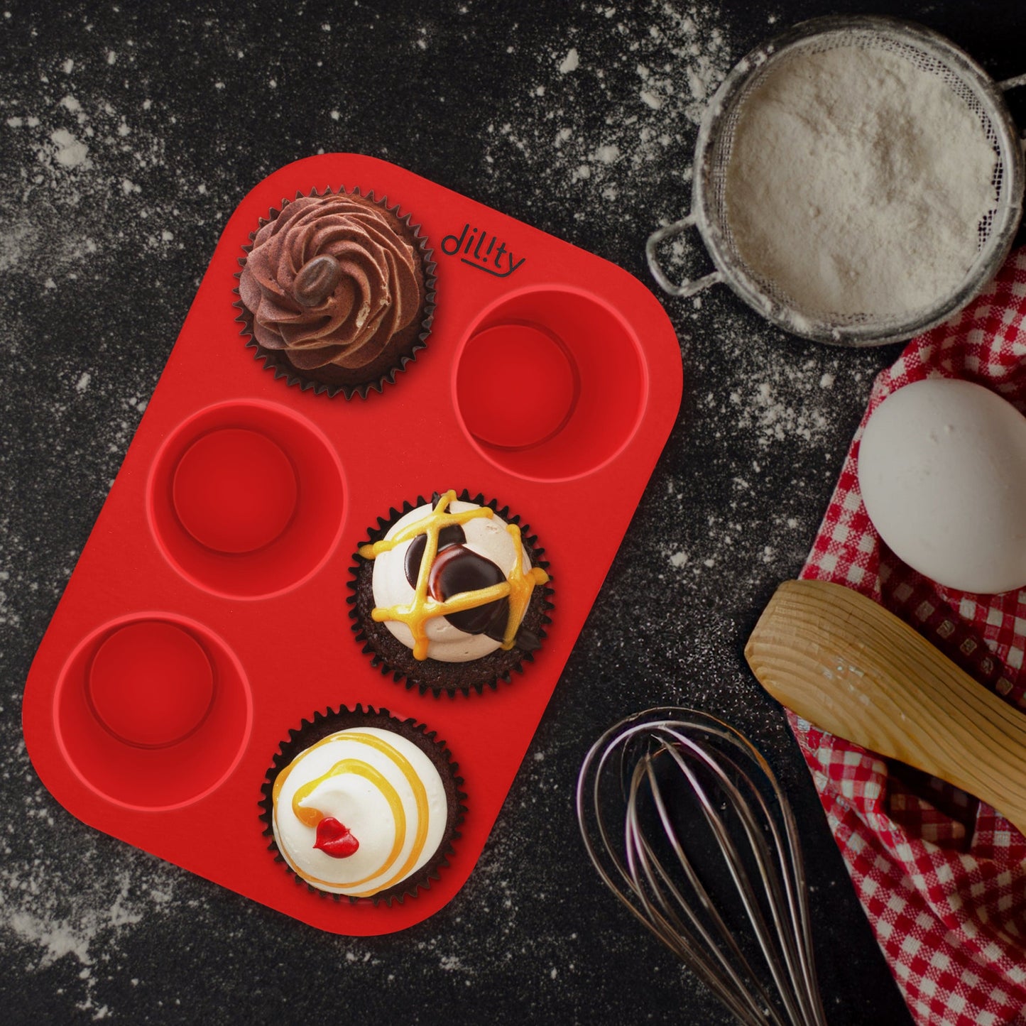 Silicone 6 cup muffin tray
