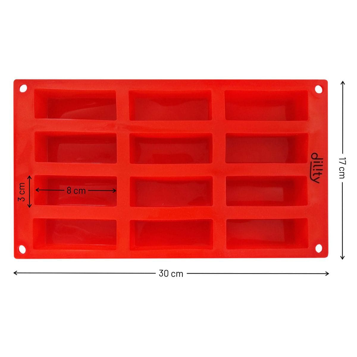 silicone 12 cavity rectangle cake and bar mould