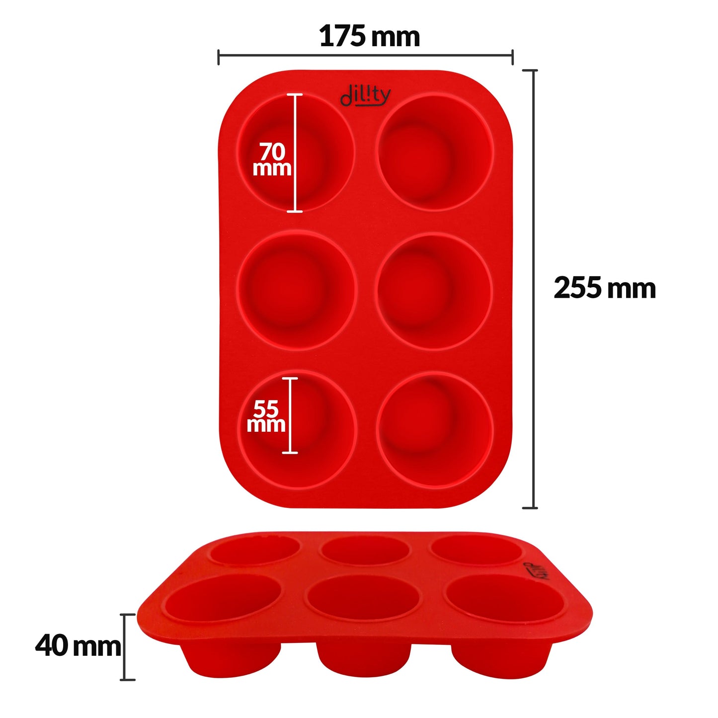 Silicone 6 cup muffin tray