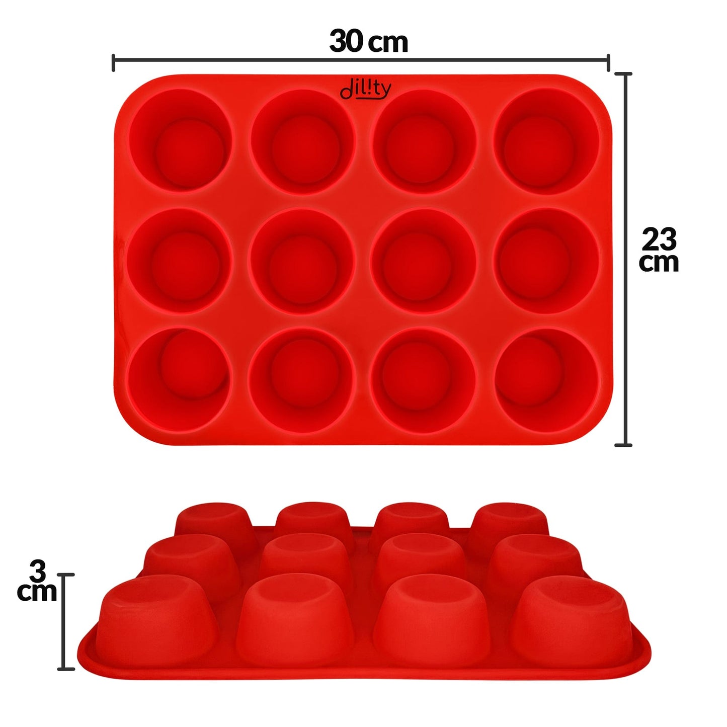 Silicone 12 cup cupcake tray